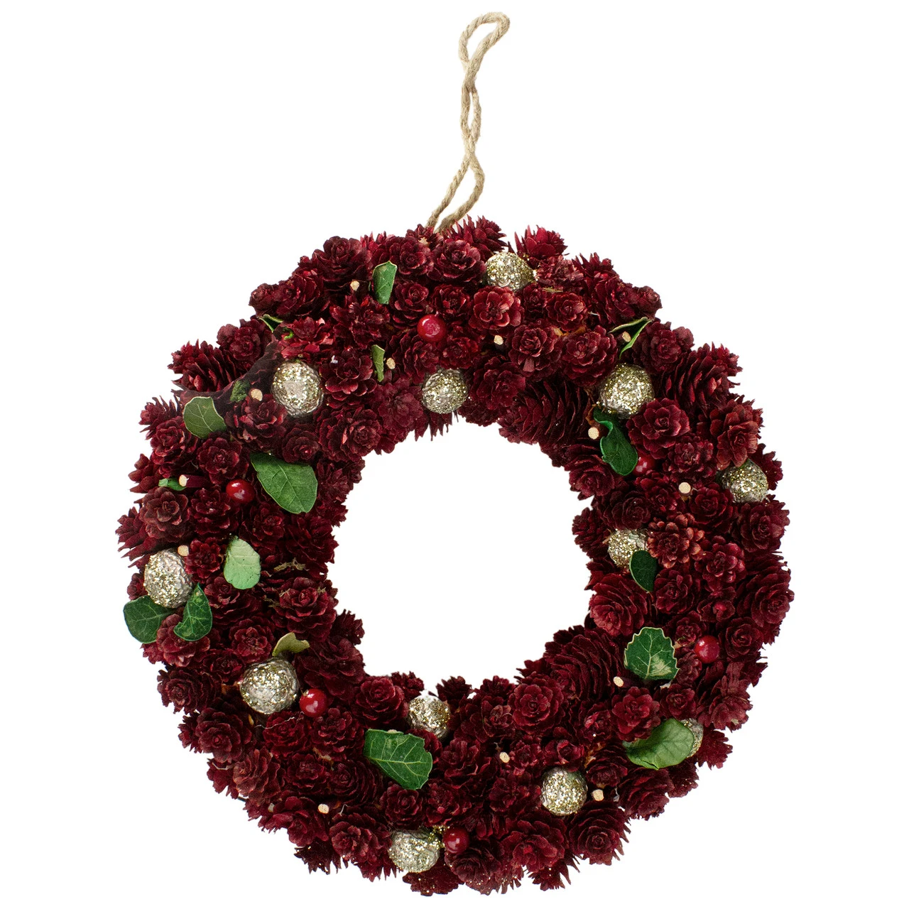 Red Pine Cone And Berry Artificial Christmas Wreath, 12-Inch, Unlit 3 Red Pine Cone And Berry Artificial Christmas Wreath, 12-Inch, Unlit