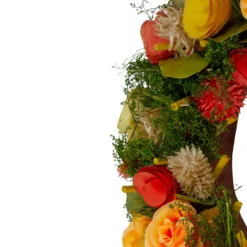 Wooden And Dried Floral With Moss And Twigs Spring Wreath, 12-inch -Noel Twinkle Shop northlight sh75317 03 33600.1667662985