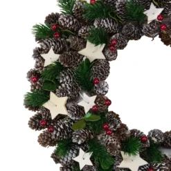 Pine Cone With Berries And Stars Artificial Christmas Wreath, 14-Inch, Unlit -Noel Twinkle Shop northlight sh86367 1 70515.1667530697