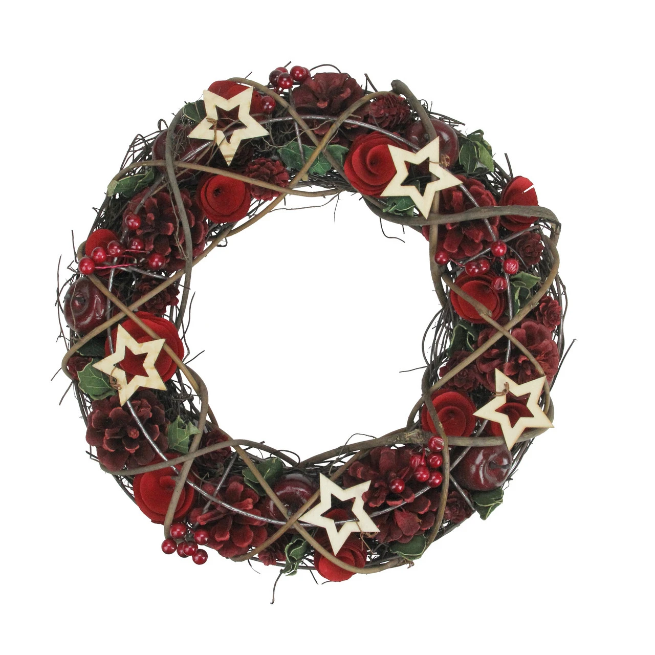 Apples And Berries With Stars Artificial Christmas Wreath,13-Inch, Unlit 5 Apples And Berries With Stars Artificial Christmas Wreath,13-Inch, Unlit - Image 3