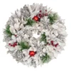 14in White Wooden Flower And Pinecone Christmas Wreath -Noel Twinkle Shop northlight sh89562 1 sample 00121.1667561682