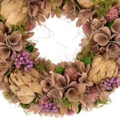 12" Purple And Beige Wooden Floral Spring Wreath With Preserved Artichoke -Noel Twinkle Shop northlight sh91453 2 66263.1680051729