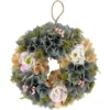 10" Tan And Blue Wooden Floral Spring Wreath -Noel Twinkle Shop northlight sh91470 1 30589.1680051729