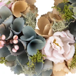 10" Tan And Blue Wooden Floral Spring Wreath 11 10" Tan And Blue Wooden Floral Spring Wreath -Noel Twinkle Shop northlight sh91470 3 57088.1680051731