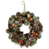 Red Ornament With Frosted Pinecone And Pine Needle Christmas Wreath, 13.5-Inch, Unlit -Noel Twinkle Shop northlight sh94258 1 88814.1667568764