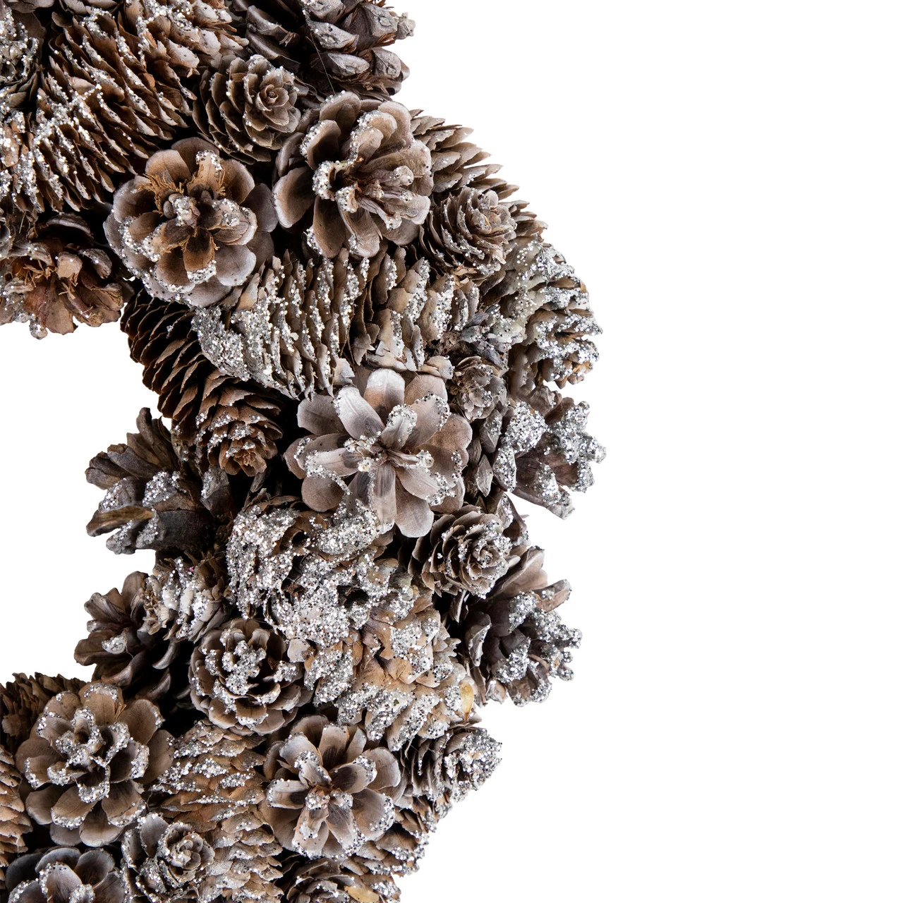 Frosted Assorted Pinecone Decorative Christmas Wreath, 13.5-Inch, Unlit 4 Frosted Assorted Pinecone Decorative Christmas Wreath, 13.5-Inch, Unlit - Image 2