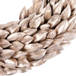 Champagne Gold Budding Leaves Glitter Christmas Wreath, 11.5-Inch, Unlit -Noel Twinkle Shop northlight sh94262 3 08637.1667486893