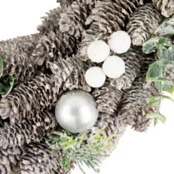 White Berry And Pinecone Foliage Christmas Ornament Wreath, 12.5-Inch, Unlit 7 White Berry And Pinecone Foliage Christmas Ornament Wreath, 12.5-Inch, Unlit -Noel Twinkle Shop northlight sh94265 3 10704.1667568761