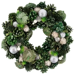 Green Pinecone And Foliage Artificial Christmas Wreath, 14-Inch, Unlit 7 Green Pinecone And Foliage Artificial Christmas Wreath, 14-Inch, Unlit -Noel Twinkle Shop northlight sh94272 1 31672.1667568750