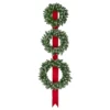 Set Of 3 Pre-Lit B/O Flocked Wreaths On Red Ribbon Christmas Decoration, 6.5' -Noel Twinkle Shop northlight sm4116 1new 60207.1668092991