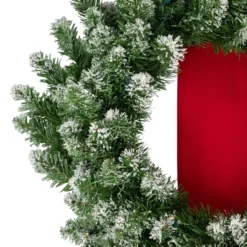 Set Of 3 Pre-Lit B/O Flocked Wreaths On Red Ribbon Christmas Decoration, 6.5' -Noel Twinkle Shop northlight sm4116 2new 13164.1668092992