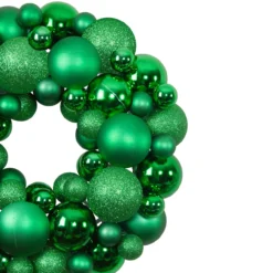 Green 3-Finish Shatterproof Ball Christmas Wreath - 13-Inch, Unlit 7 Green 3-Finish Shatterproof Ball Christmas Wreath - 13-Inch, Unlit -Noel Twinkle Shop northlight sm91053 1 12680.1667573340
