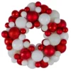 Red And White 3-Finish Shatterproof Ball Christmas Wreath, 13-Inch -Noel Twinkle Shop northlight sm91054updated 48440.1667569262