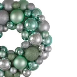 Silver And Seafoam Green 3-Finish Shatterproof Ball Christmas Wreath, 13-Inch 7 Silver And Seafoam Green 3-Finish Shatterproof Ball Christmas Wreath, 13-Inch -Noel Twinkle Shop northlight sm91055 1updated 47778.1667578480