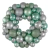 Silver And Seafoam Green 3-Finish Shatterproof Ball Christmas Wreath, 13-Inch 2 Silver And Seafoam Green 3-Finish Shatterproof Ball Christmas Wreath, 13-Inch -Noel Twinkle Shop northlight sm91055 02551.1667578480