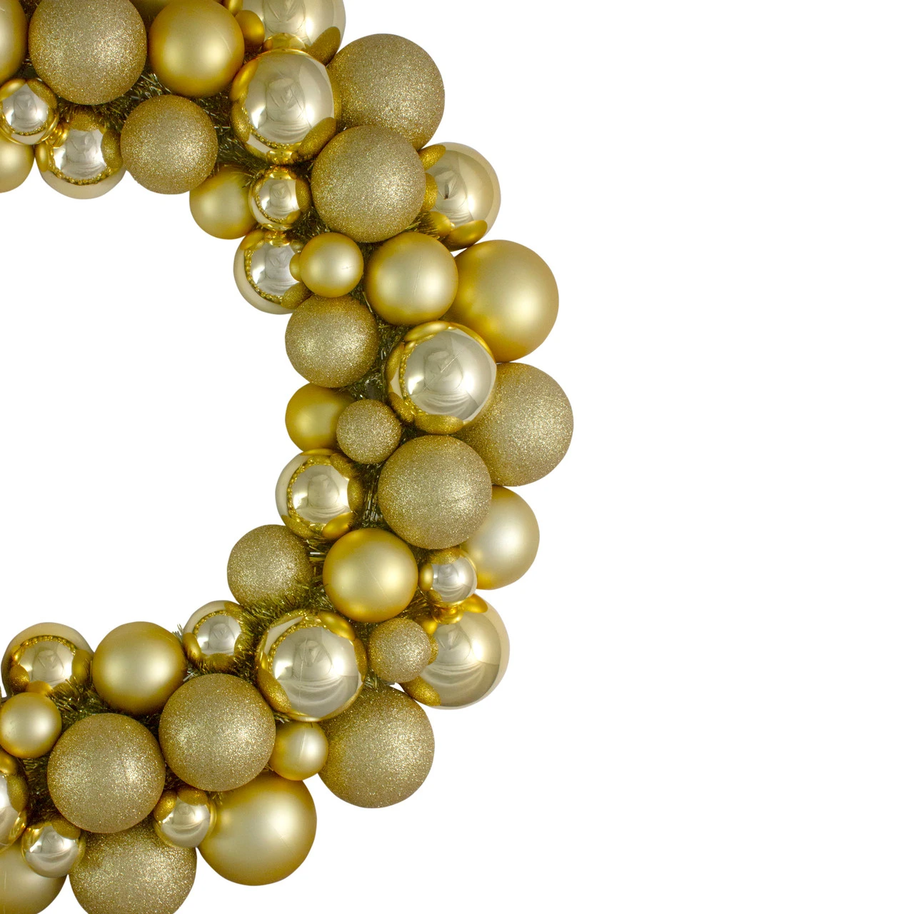 Vegas Gold 3-Finish Shatterproof Ball Christmas Wreath - 24-Inch, Unlit 5 Vegas Gold 3-Finish Shatterproof Ball Christmas Wreath - 24-Inch, Unlit - Image 3