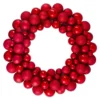 Red Hot 3-Finish Shatterproof Ball Christmas Wreath, 24-Inch -Noel Twinkle Shop northlight sm91058 82985.1671658067