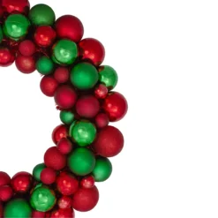 Red And Green 3-Finish Shatterproof Ball Christmas Wreath - 24-Inch, Unlit -Noel Twinkle Shop northlight sm91063 2updated 21628.1675793208