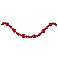 6' Red Shatterproof Ball Artificial Christmas Garland - Unlit