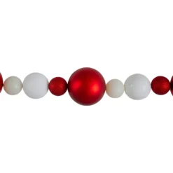 6' Shatterproof Ball 3-Finish Red And White Christmas Garland -Noel Twinkle Shop northlight sm91070 1 17908.1667533430