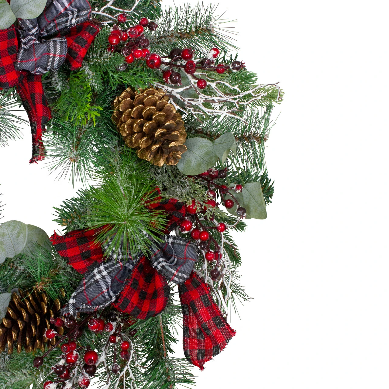 Dual Plaid And Berries Artificial Christmas Wreath - 24-Inch, Unlit 6 Dual Plaid And Berries Artificial Christmas Wreath - 24-Inch, Unlit - Image 4