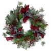 Dual Plaid And Berries Artificial Christmas Wreath - 24-Inch, Unlit