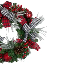 Plaid And Houndstooth And Red Berries Artificial Christmas Wreath - 24-Inch, Unlit 9 Plaid And Houndstooth And Red Berries Artificial Christmas Wreath - 24-Inch, Unlit -Noel Twinkle Shop northlight sm91191 1 21844.1667657229