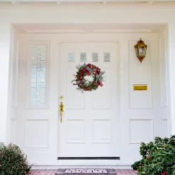 Pre-Lit Decorated Plaid And Houndstooth Artificial Christmas Wreath - 24-Inch, Warm White Lights -Noel Twinkle Shop northlight sm91194 2 65237.1667490311