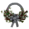 Black And White Houndstooth And Berry Artificial Christmas Wreath - 24-Inch, Unlit -Noel Twinkle Shop northlight sm91202 61657.1667576270