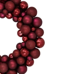 Burgundy 3-Finish Shatterproof Ball Christmas Wreath - 24", Unlit 7 Burgundy 3-Finish Shatterproof Ball Christmas Wreath - 24", Unlit -Noel Twinkle Shop northlight sm91574 1 71786.1667536732