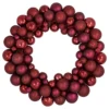 Burgundy 3-Finish Shatterproof Ball Christmas Wreath - 24", Unlit -Noel Twinkle Shop northlight sm91574 90899.1667536732