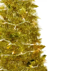 6' Pre-Lit Gold Tinsel Pop-Up Artificial Christmas Tree, Clear Lights 7 6' Pre-Lit Gold Tinsel Pop-Up Artificial Christmas Tree, Clear Lights -Noel Twinkle Shop northlight sm92146 2 75432.1667530302