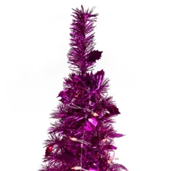 6' Pre-Lit Pink Tinsel Pop-Up Artificial Christmas Tree, Clear Lights 13 6' Pre-Lit Pink Tinsel Pop-Up Artificial Christmas Tree, Clear Lights -Noel Twinkle Shop northlight sm92150 3 48940.1667530304
