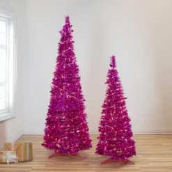 6' Pre-Lit Pink Tinsel Pop-Up Artificial Christmas Tree, Clear Lights 10 6' Pre-Lit Pink Tinsel Pop-Up Artificial Christmas Tree, Clear Lights -Noel Twinkle Shop northlight sm92164 sm9215020copy 47818.1667530303