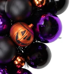 Jack-O-Lantern Shatterproof Ball Ornament Halloween Wreath - 24-Inch, Unlit 7 Jack-O-Lantern Shatterproof Ball Ornament Halloween Wreath - 24-Inch, Unlit -Noel Twinkle Shop northlight sm92173 3 57838.1667534884