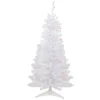 4' Pre-Lit Woodbury White Pine Slim Artificial Christmas Tree, Pink Lights