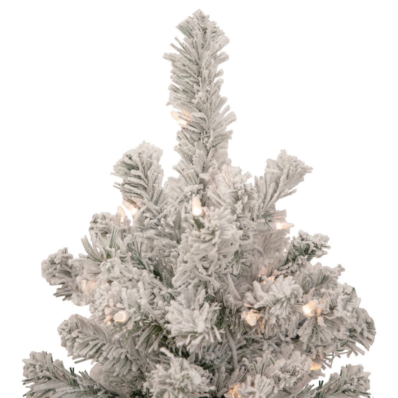 2' Pre-Lit Flocked Madison Pine Artificial Christmas Tree, Clear Lights 6 2' Pre-Lit Flocked Madison Pine Artificial Christmas Tree, Clear Lights - Image 4