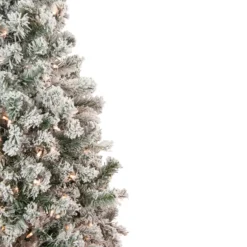 4.5' Pre-Lit Flocked Madison Pine Artificial Christmas Tree, Clear Lights -Noel Twinkle Shop northlight sm92917 2 17189.1667535809
