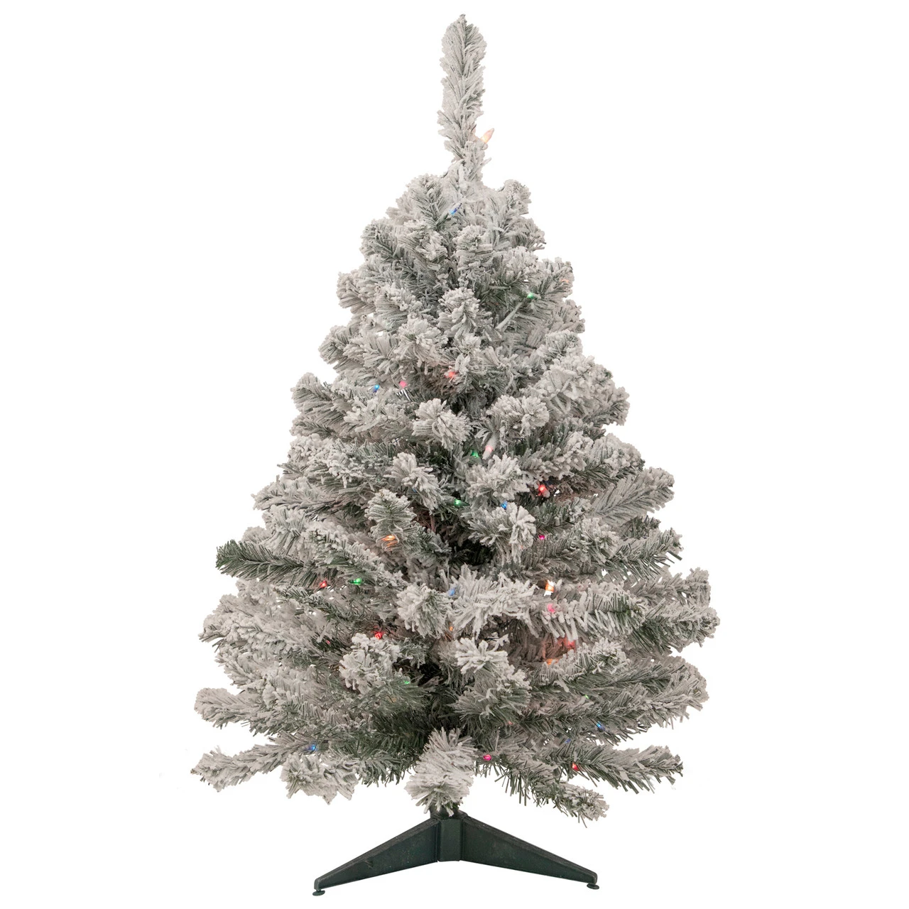 3' Pre-Lit Medium Heavily Flocked Madison Pine Artificial Christmas Tree, Multi Lights 3 3' Pre-Lit Medium Heavily Flocked Madison Pine Artificial Christmas Tree, Multi Lights