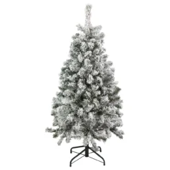 4.5' Flocked Madison Pine Artificial Christmas Tree, Unlit