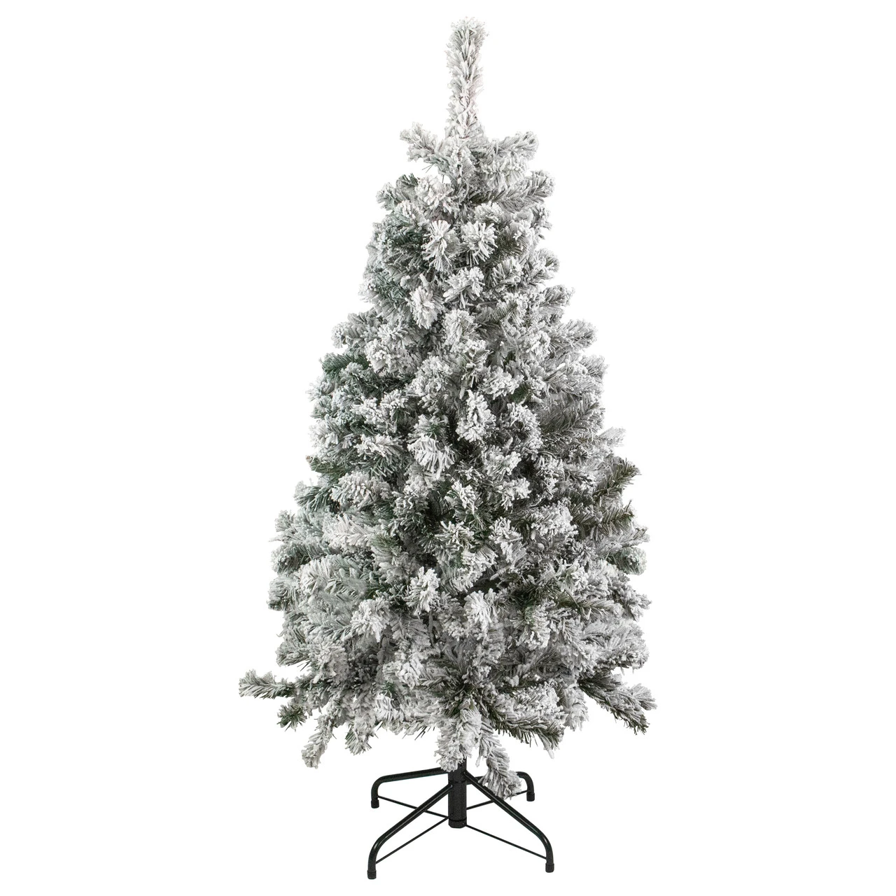 4.5' Flocked Madison Pine Artificial Christmas Tree, Unlit 3 4.5' Flocked Madison Pine Artificial Christmas Tree, Unlit