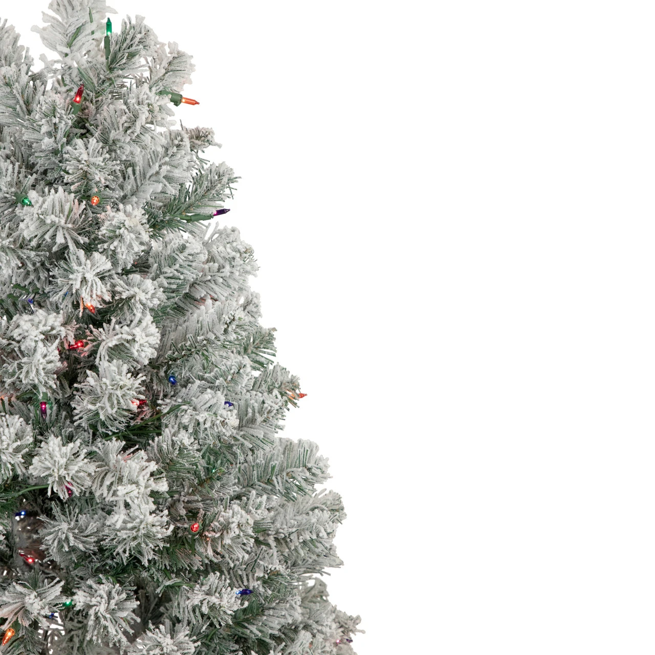 4.5' Pre-Lit Flocked Madison Pine Artificial Christmas Tree, Multi Lights 6 4.5' Pre-Lit Flocked Madison Pine Artificial Christmas Tree, Multi Lights - Image 4