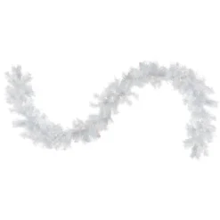 9' X 10" Pre-Lit Vermont White Pine Artificial Christmas Garland, Clear Lights