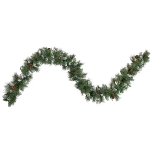 9' X 10" Pre-lit Snow Valley Pine Artificial Christmas Garland, Clear Lights -Noel Twinkle Shop northlight sm92941 1 99197.1667535765