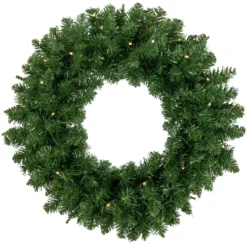 Pre-Lit Vernon Pine Artificial Christmas Wreath, 24-Inch, Warm White LED Lights