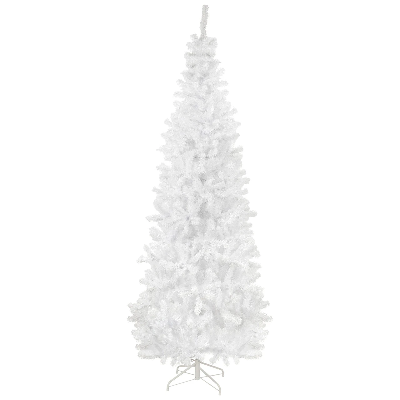 6.5' White Georgian Pine Slim Artificial Christmas Tree, Unlit 3 6.5' White Georgian Pine Slim Artificial Christmas Tree, Unlit