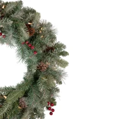 Pre-Lit Snowy Waterloo Pine Artificial Christmas Wreath - 24-Inch, Clear Lights -Noel Twinkle Shop northlight sm92999 updated 2 47242.1667530149