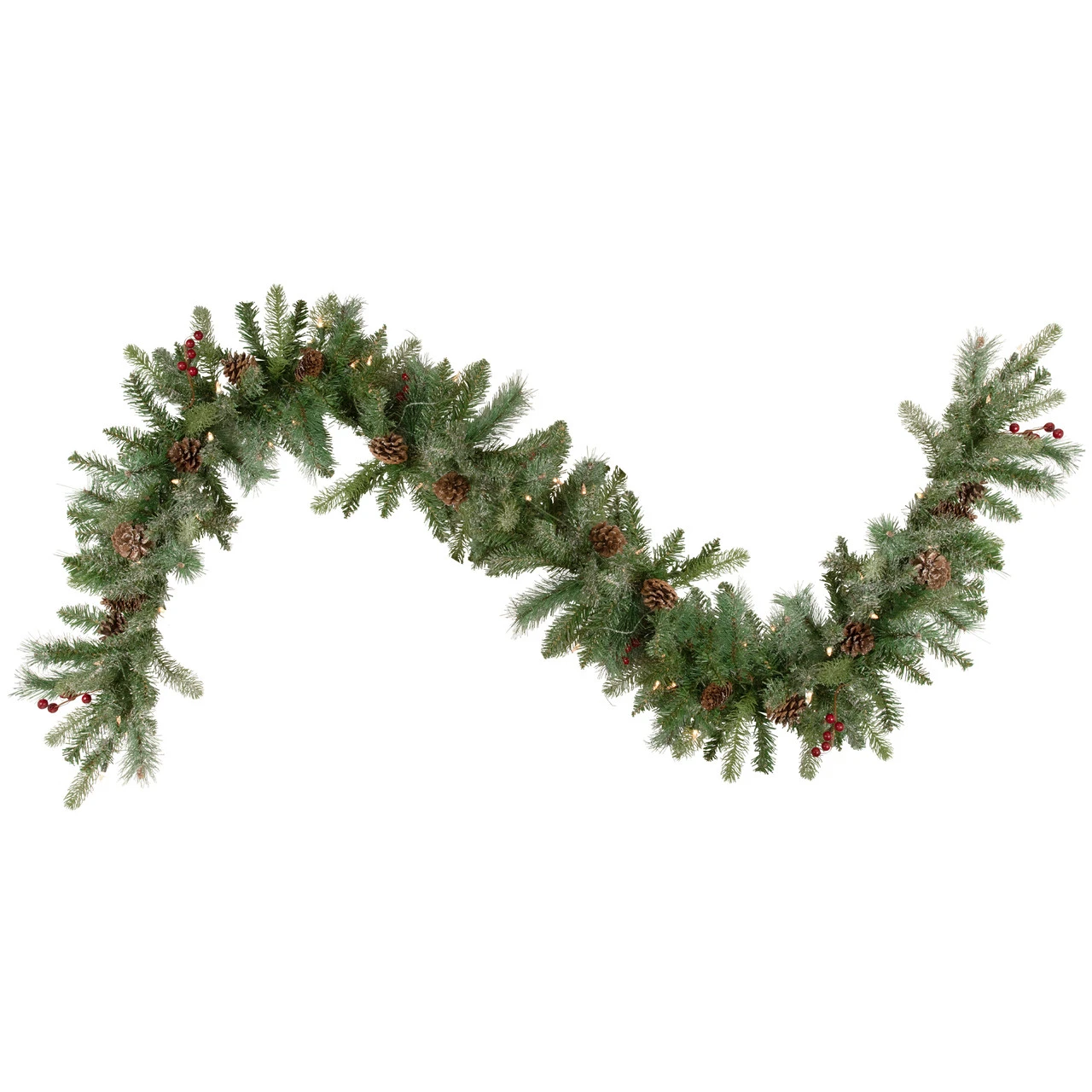 9' X 12 Pre-Lit Snowy Waterloo Pine Artificial Christmas Garland - Clear Lights 3 9' X 12 Pre-Lit Snowy Waterloo Pine Artificial Christmas Garland - Clear Lights