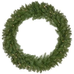 Pre-Lit Rockwood Pine Artificial Christmas Wreath, 36-Inch, Warm White LED Lights