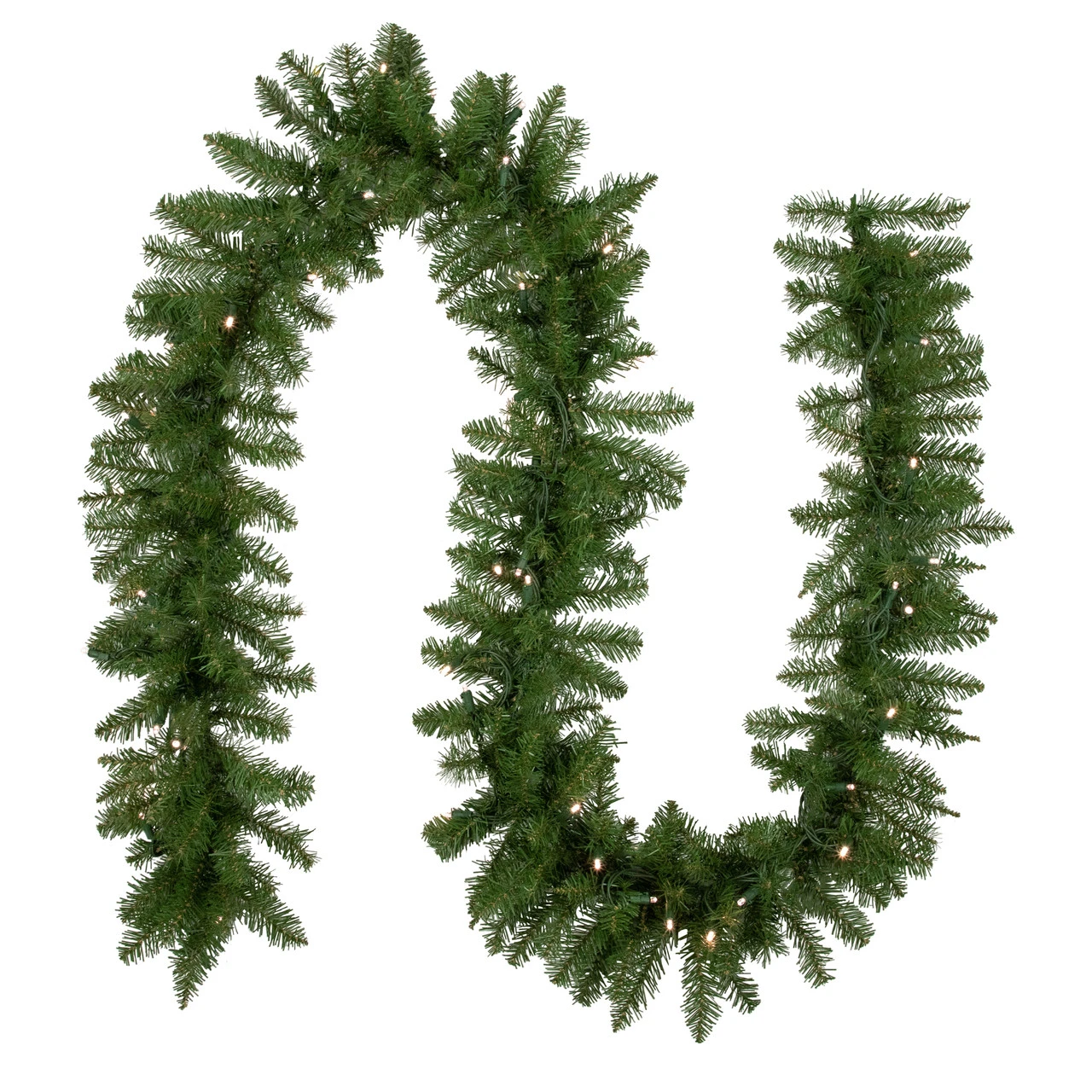 9' X 10" Pre-lit Rockwood Pine Artificial Christmas Garland, Warm White LED Lights 3 9' X 10" Pre-lit Rockwood Pine Artificial Christmas Garland, Warm White LED Lights